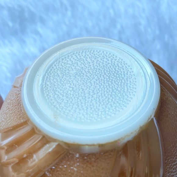 vintage fire king candy dish 60s 70s vibes flower dessert bowl peach scalloped - Picture 7 of 9